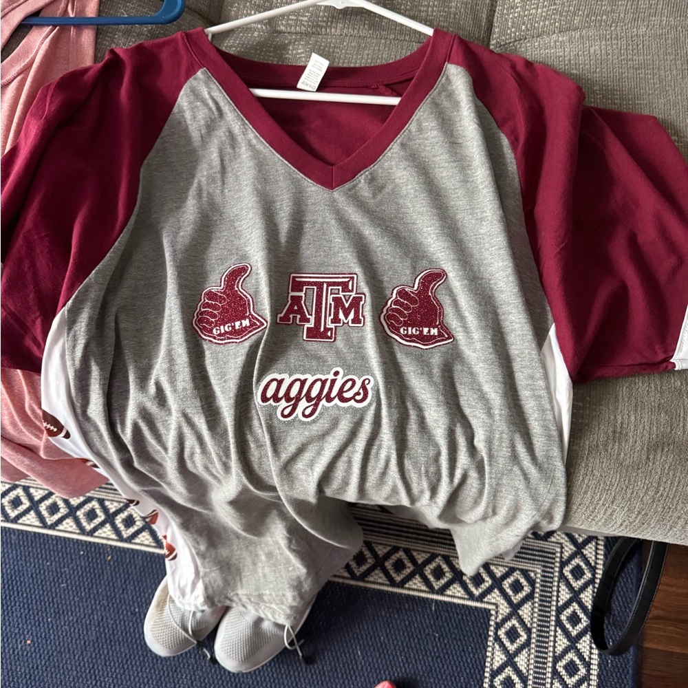 Texas A&M Aggies V-Neck pajama set for mom and daughter
